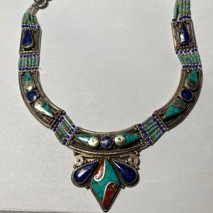 Tibetan Coral and Turquoise Handmade Necklace